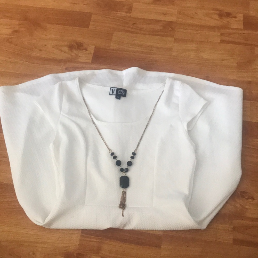 White Dress W/ Attached Necklace